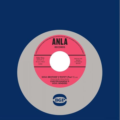 Vinyl record label for Chester Randle’s Soul Senders’ “Soul Brothers Testify.”