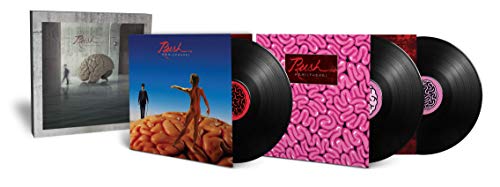 Rush “Hemispheres” vinyl set with album cover and two black records.