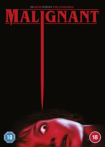 āMalignantā DVD cover with a red title, line, and partial face image.