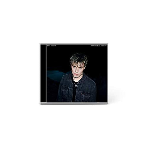 Sam Fender's "Hypersonic Missiles" CD cover featuring a portrait of the artist.