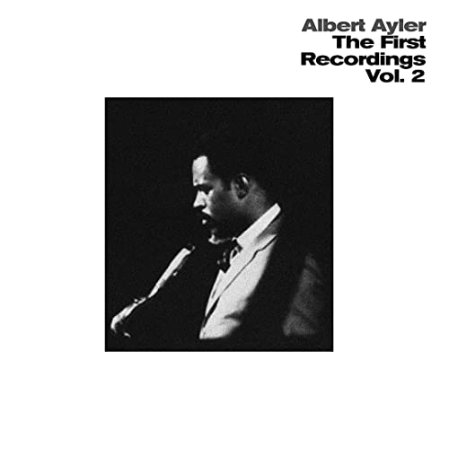 Black and white portrait of Albert Ayler on a record album cover.