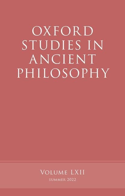 Oxford Studies in Ancient Philosophy, Volume 62
