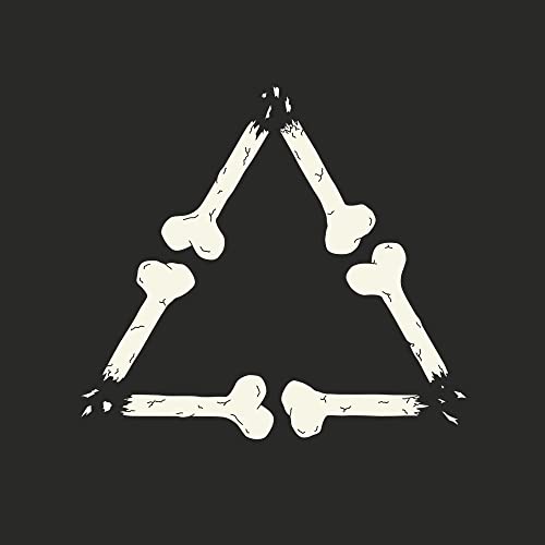 Black album cover with a broken triangle made of bone shapes.