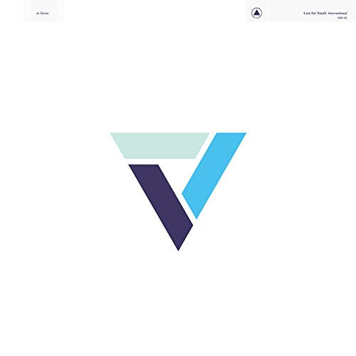 White background with a geometric, layered blue and purple V shape.