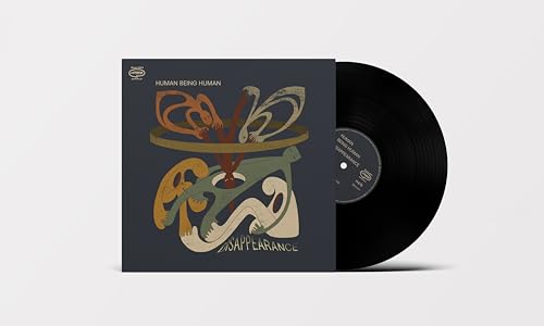Album cover and vinyl record with abstract, colorful line art.