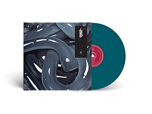 Sea blue vinyl record with abstract, dark blue and white cover art.