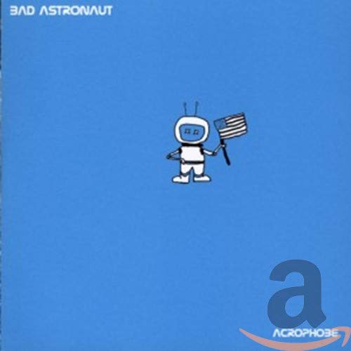 CD cover: white robot with a flag on a blue background.