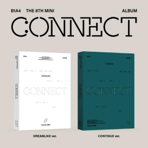 B1A4 “Connect” album cover, showing two versions: white and teal.