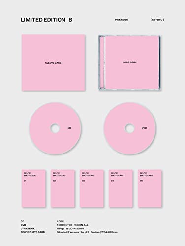 Le Sserafim “Fearless” Limited Edition B: CD, DVD, lyric book, and photo cards.
