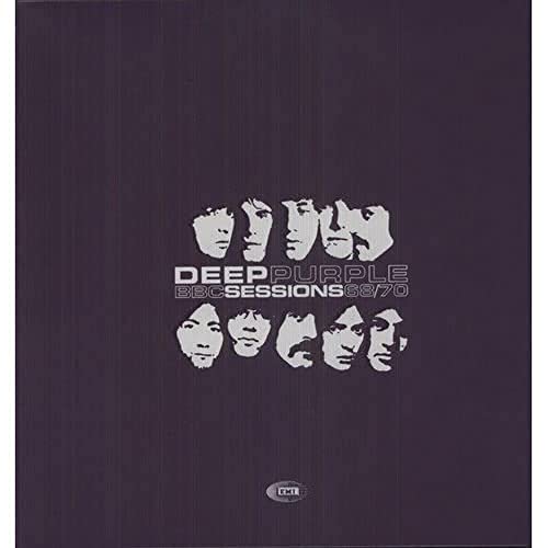 Deep Purple BBC Sessions 1968-1970 vinyl cover with band member portraits on purple background.