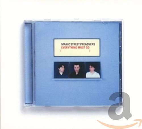 CD case for Manic Street Preachers’ “Everything Must Go” album, with portraits.