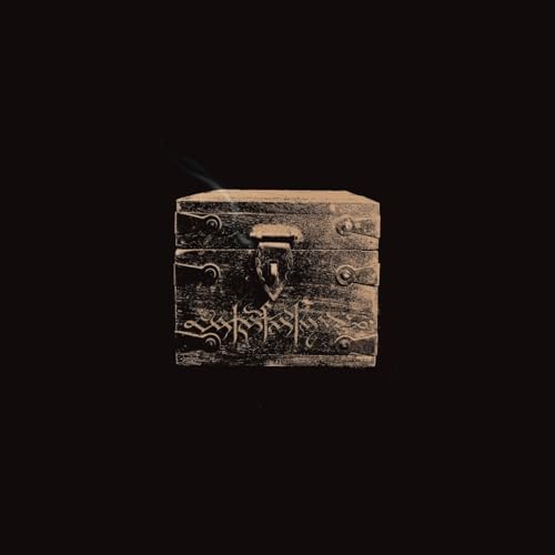 Dark, textured image of an antique wooden box with a metal clasp.