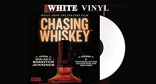 Chasing Whiskey" soundtrack album cover with a white vinyl record beside it.