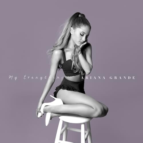 Ariana Grande album cover, “My Everything”, in black and white.