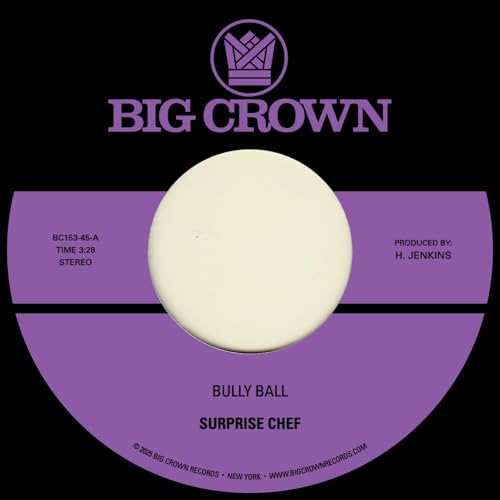 Purple and black vinyl record label with "Surprise Chef" and "Bully Ball" text.