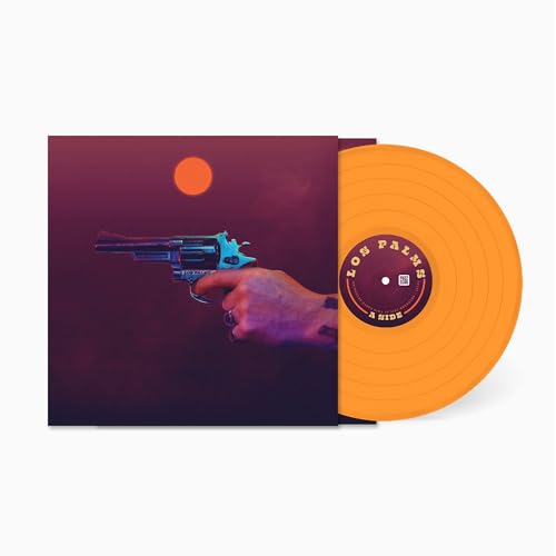 Los Palms" vinyl record with orange disc and gun imagery on cover.