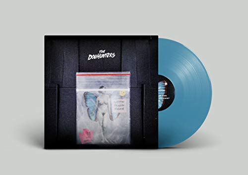 Vinyl record with blue tint and album cover featuring a butterfly image.