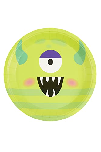 Monster Tableware, Party Plates, Green x8