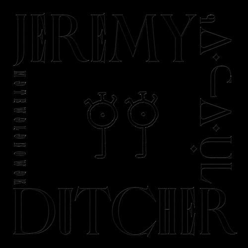 Black and white album cover for Jeremy Dutcher’s “MOTEWOLONUWOK” with stylized text and symbols.