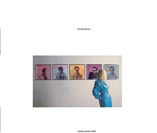 CD cover for The Distractions’ “Nobody’s Perfect” featuring portrait gallery art.