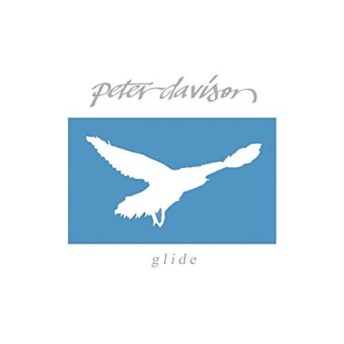 Album cover for Peter Davison’s “Glide” featuring a white bird in flight.