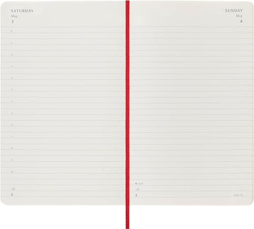 Moleskine 2025 12-Month Daily Large Softcover Notebook: Scarlet Red