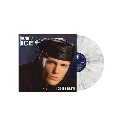 Vanilla Ice album cover and marbled white vinyl record.