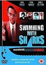 DVD cover for "Swimming With Sharks" featuring Kevin Spacey’s portrait.