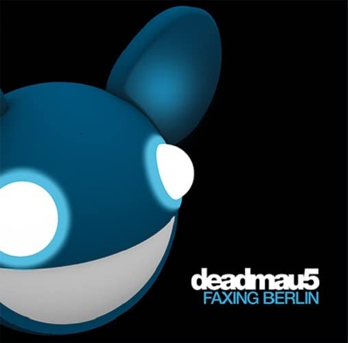 Blue stylized mouse head icon with glowing white eyes on a black background.