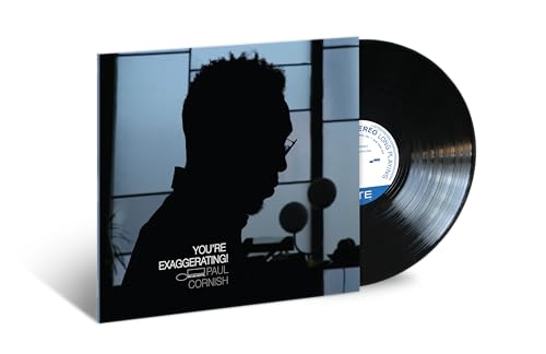 Vinyl record of Paul Cornish’s “You’re Exaggerating!” with a silhouetted portrait.