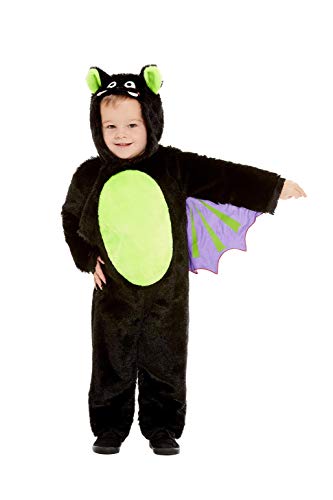 Smiffys 61129T2 Toddler Bat Costume, Unisex Children, Black, Age 3-4 Years