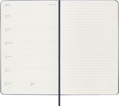 Moleskine 2025 18-Month Weekly Large Hardcover Notebook: Sapphire Blue
