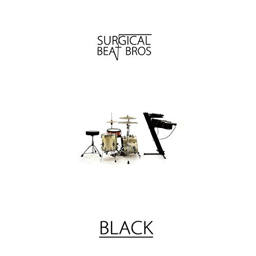 Surgical Beat Bros CD cover: drum set illustration on black background.