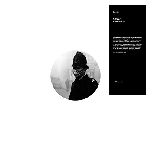 Black vinyl record with a grayscale image of a police officer.
