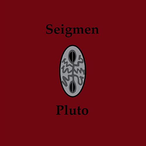 Seigmen “Pluto” CD cover: red background with grey planetary symbol.