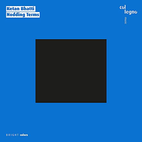 Blue album cover with black square, text reading "Ketan Bhatti - Nodding Terms".