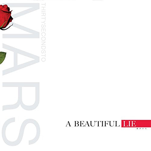 Vinyl album cover for Thirty Seconds to Mars, featuring a red rose.