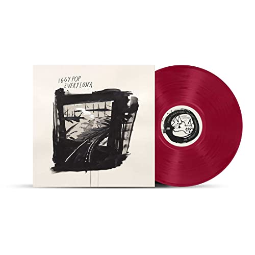 Iggy Pop's "Every Loser" vinyl record with red disc and black cover art.