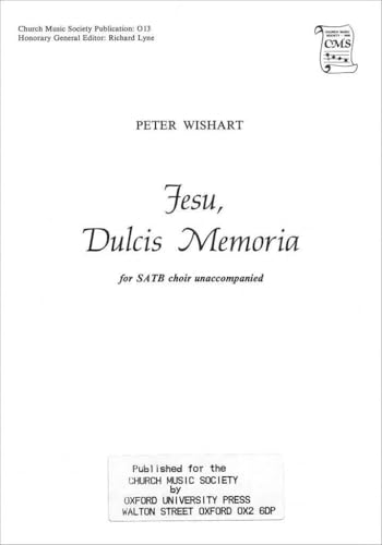 Sheet music cover titled "Jesu, Dulcis Memoria" for SATB choir.