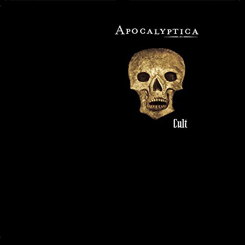 Apocalyptica’s “Cult” album cover: black background with a gold skull.