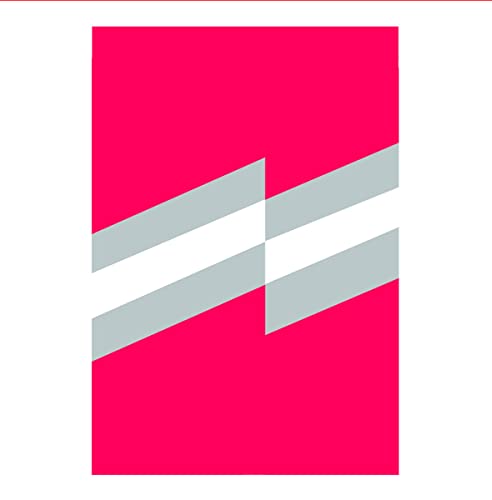 Red album cover with white and gray angled lines.