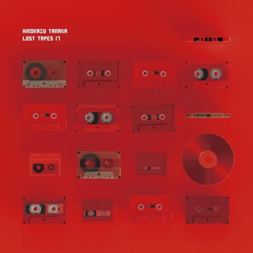 Red album cover with illustrations of cassette tapes and a CD.