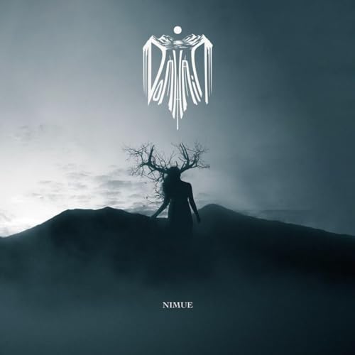 CD cover: dark landscape with a figure and stylized text "Nimue".