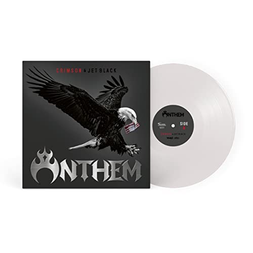 Vinyl record of "Anthem - Crimson & Jet Black" with eagle artwork.