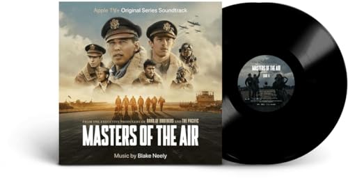 “Masters of the Air” soundtrack vinyl record with WWII pilot imagery.