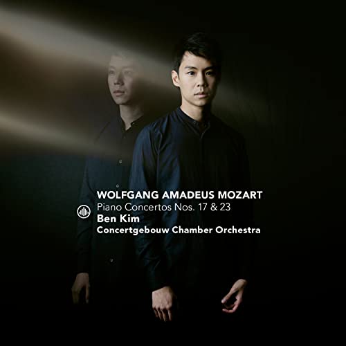 CD cover featuring pianist Ben Kim and text: Mozart Piano Concertos.
