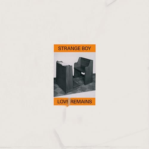 Album cover for Strange Boy’s “Love Remains” featuring two church pews.