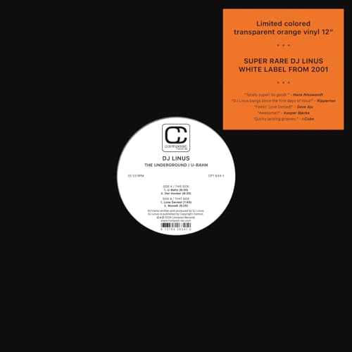 White label vinyl record by DJ Linus, with orange text details.