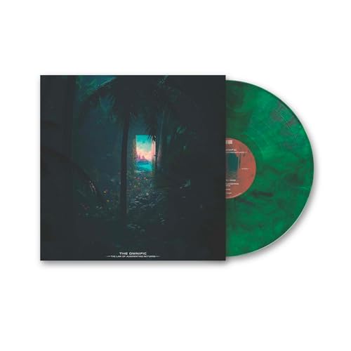 Vinyl record with a green marbled disc and dark forest cover art.