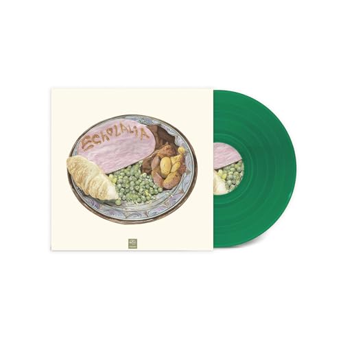 Vinyl record cover and green disc featuring a plate of food illustration.